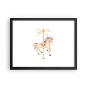 Plakat i sort ramme - Med et yndefuldt trav - 40x30 cm