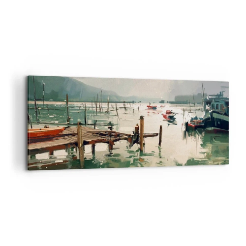 Lærredstryk - Billede på lærred - Dækket af en smeltet måne - 120x50 cm