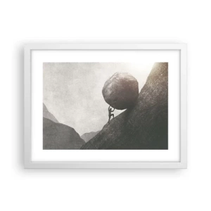 Plakat i hvid ramme - Jeg tror mod al forventning - 40x30 cm