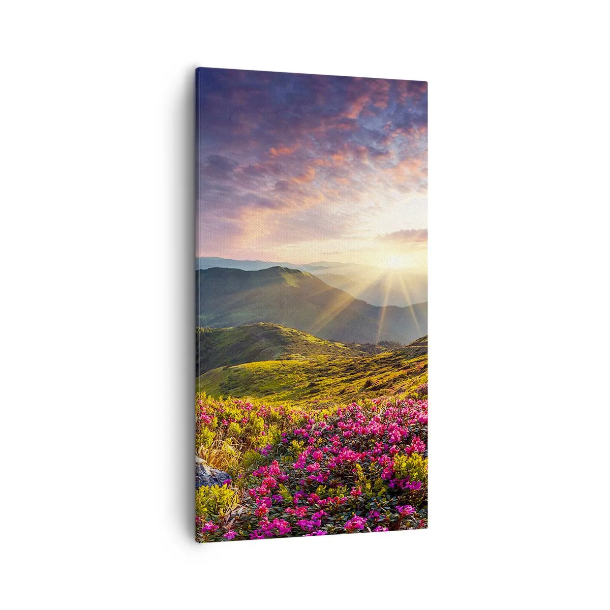 Lærredstryk - Billede på lærred - Friskheden af en morgen i bjergene - 55x100 cm