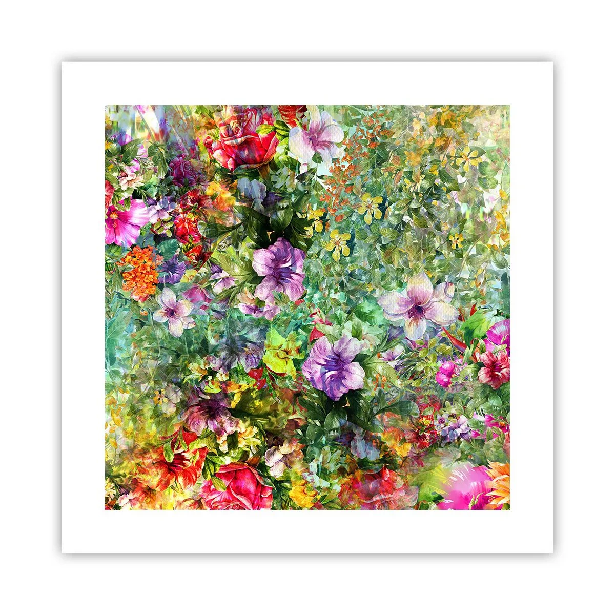Plakat - Ind i blomsterne ved fortabelse - 40x40 cm