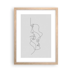 Plakat i ramme af lyst egetræ - Gløderne af glubende begær - 30x40 cm