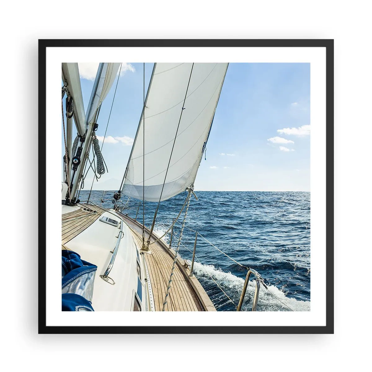 Plakat i sort ramme - Ahoj , eventyr - 60x60 cm