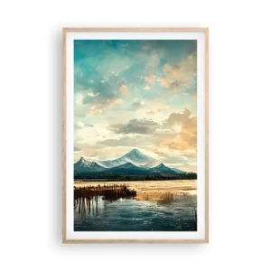 Plakat i ramme af lyst egetræ - Under himlens beskyttelse - 61x91 cm