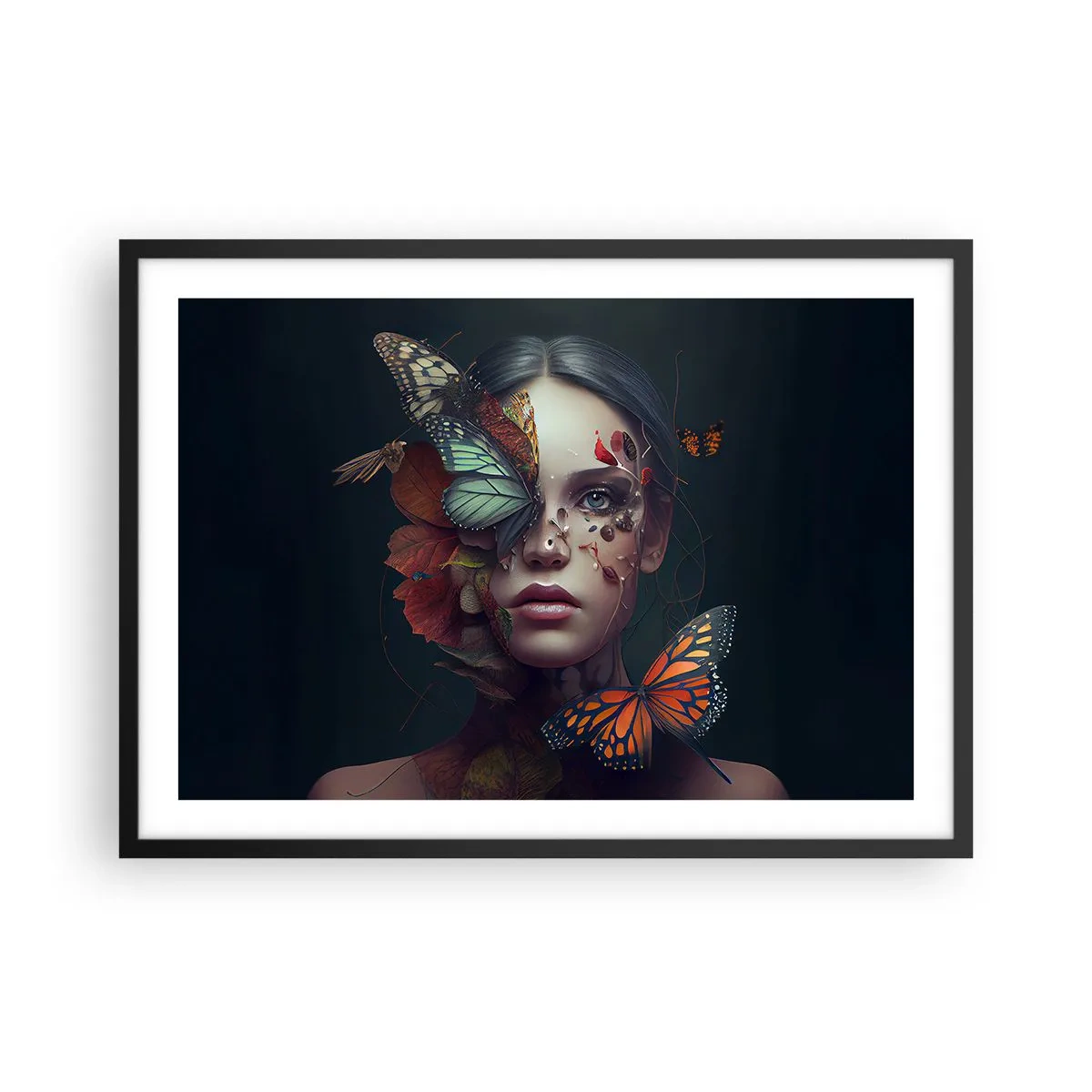 Plakat i sort ramme - En vidunderlig metamorfose - 70x50 cm