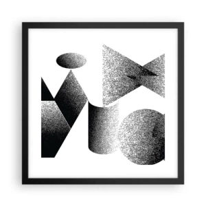 Plakat i sort ramme - Vinkler og ovaler - 40x40 cm