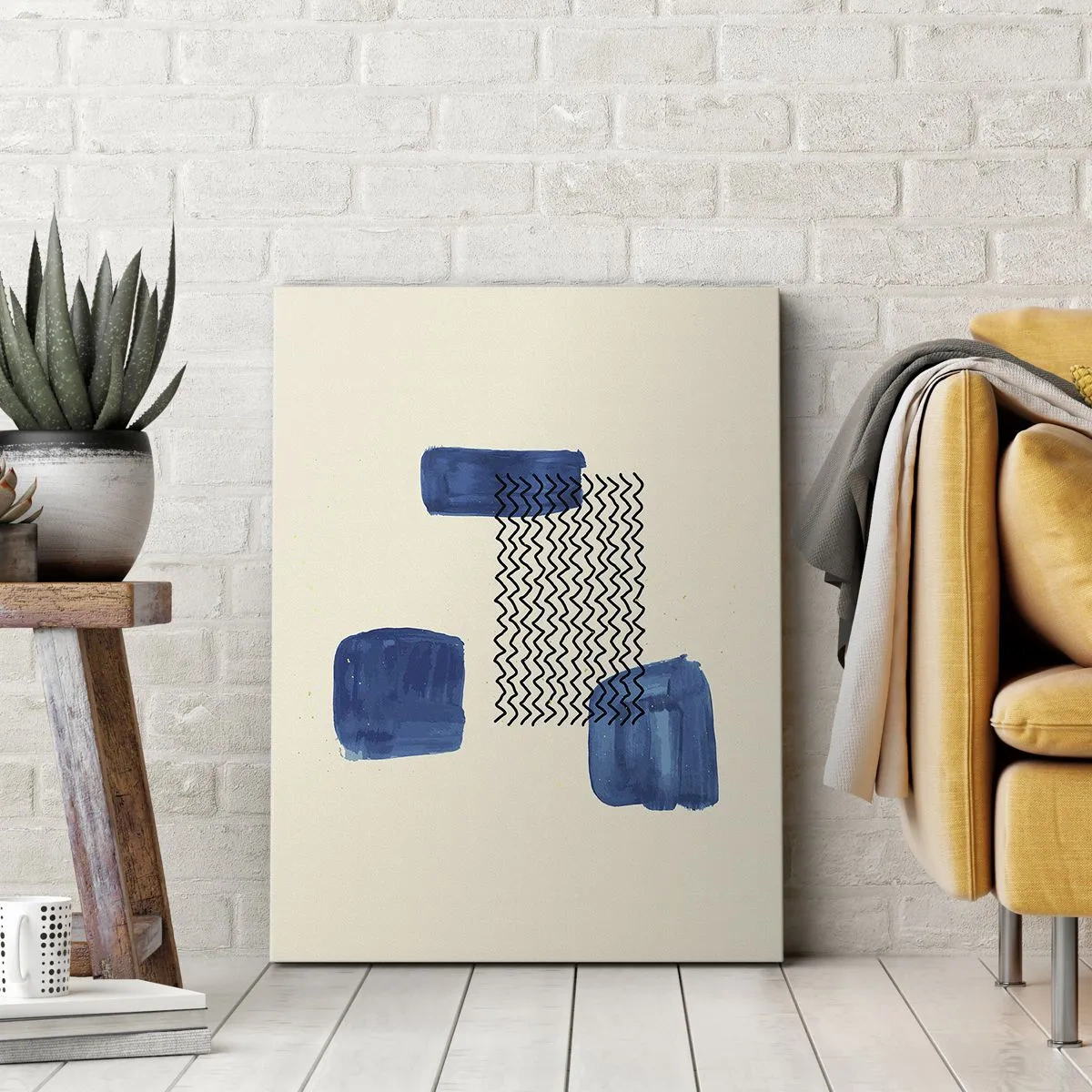 Lærredstryk - Billede på lærred - Abstrakt kvartet - 50x70 cm