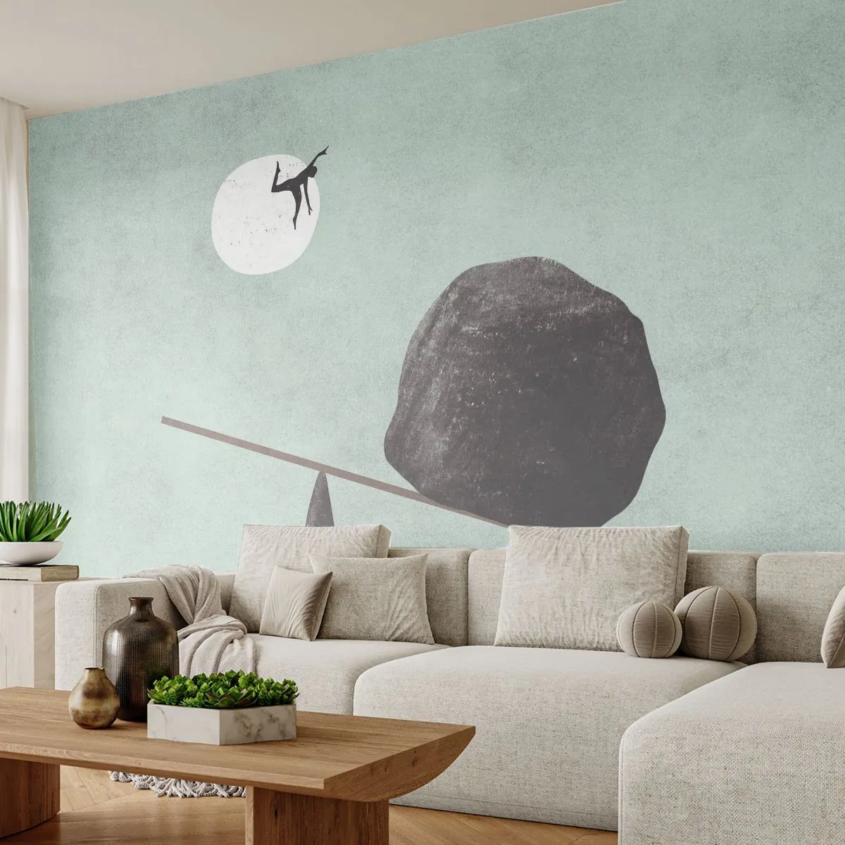 Fototapet Premium Canvas - En drøm går i opfyldelse - Abstraktion, Stykke, Mand - 250x175 cm