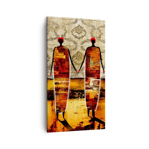 Lærredstryk - Billede på lærred - Etnisk sammensætning i farverne i Afrika - 45x80 cm