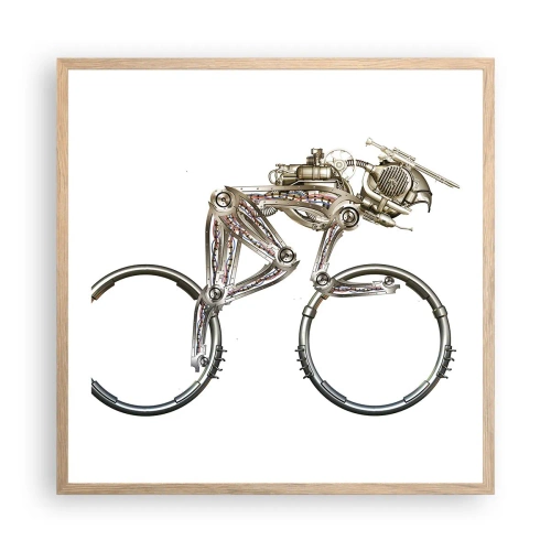 Plakat i ramme af lyst egetræ - En fantastisk maskine - 60x60 cm