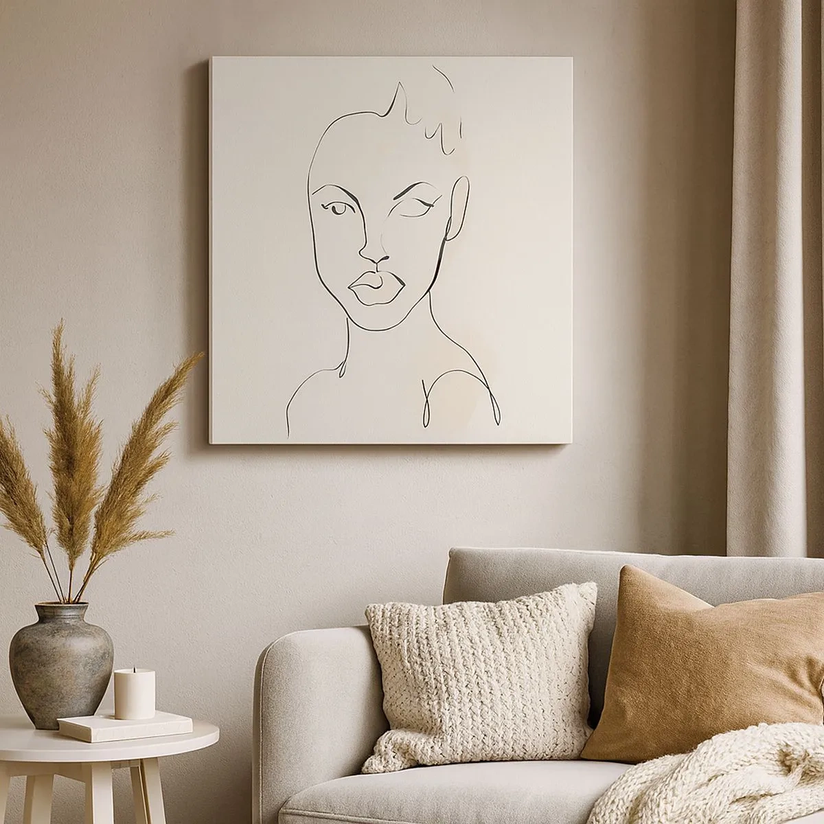 Lærredstryk - Billede på lærred - Omrids af sensualitet - 30x30 cm