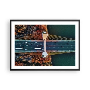 Plakat i sort ramme - Bag vandet, bag skovene - 70x50 cm
