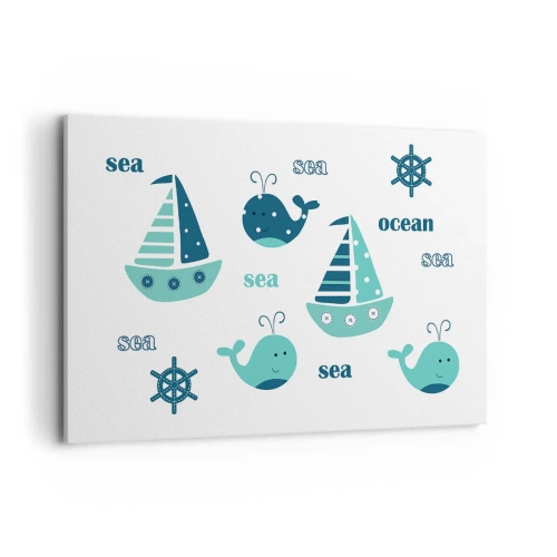 Lærredstryk - Billede på lærred - På tværs af have og oceaner - 120x80 cm