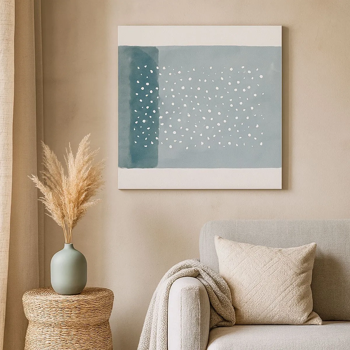 Lærredstryk - Billede på lærred - Dyrket i blåt - 30x30 cm