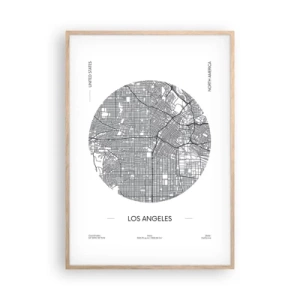 Plakat i ramme af lyst egetræ - Los Angeles' anatomi - 70x100 cm