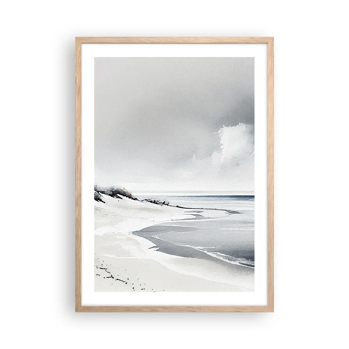 Plakat i ramme af lyst egetræ - Altid sammen - 50x70 cm