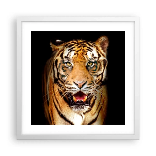 Plakat i hvid ramme - Vild i hjertet - 40x40 cm