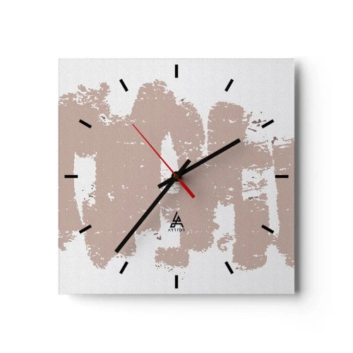 Vægur, Uret - Abstraktion i sart rosa - 30x30 cm