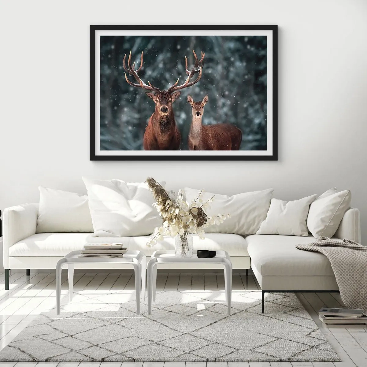 Plakat i sort ramme - Skovens herre og hans kone - 50x40 cm