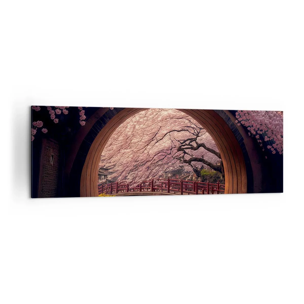 Lærredstryk - Billede på lærred - Japansk forår - 160x50 cm