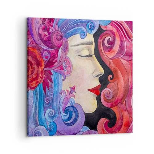 Lærredstryk - Billede på lærred - Art Nouveau er stadig i live - 60x60 cm