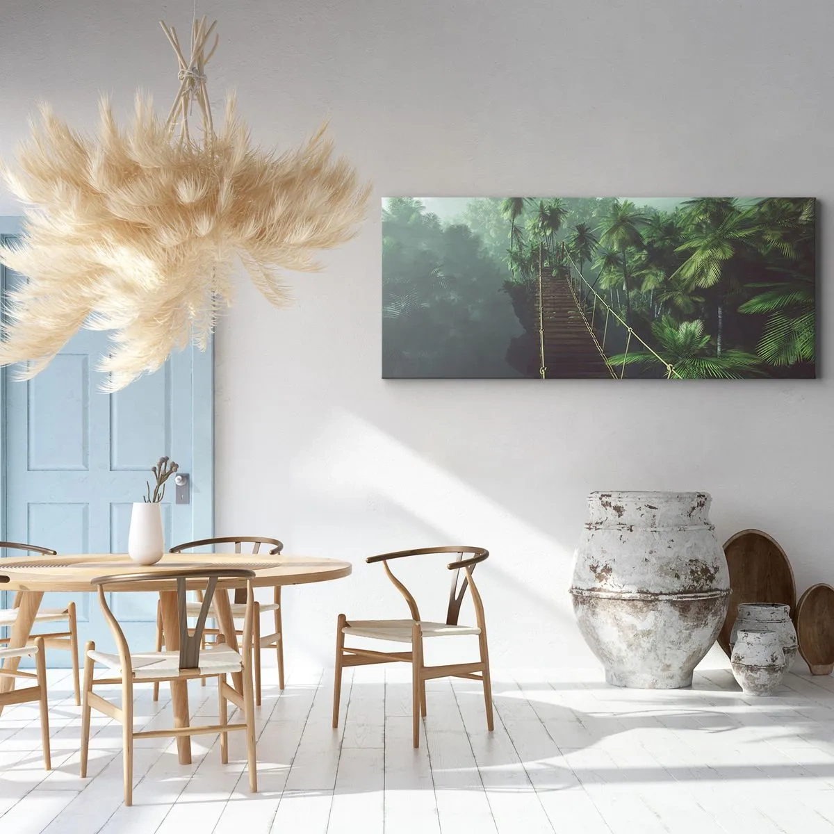 Lærredstryk - Billede på lærred - Over det kogende grønne - 140x50 cm