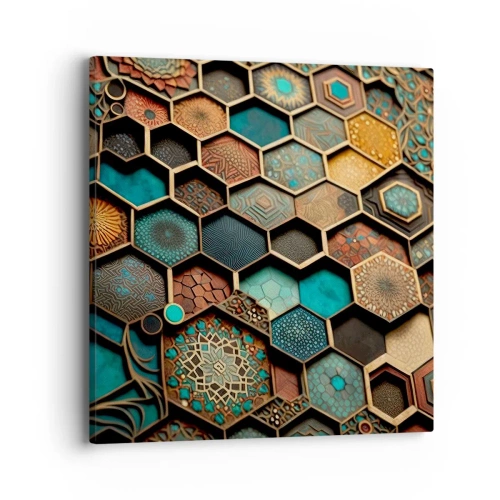 Lærredstryk - Billede på lærred - Arabiske ornamenter - en variation - 40x40 cm
