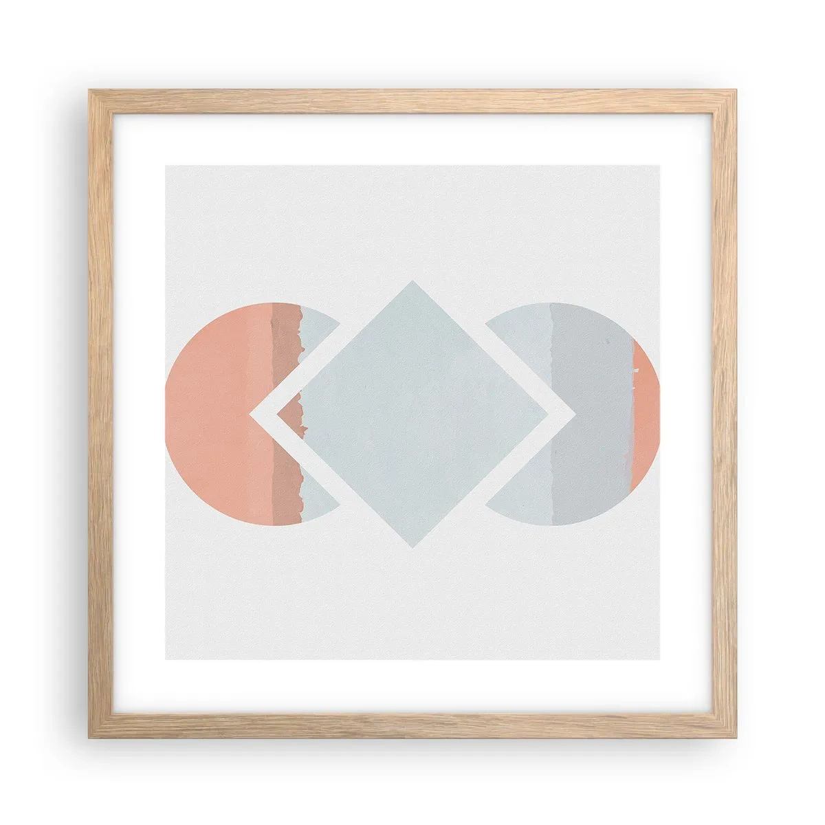 Plakat i ramme af lyst egetræ - Situationen er klar - 40x40 cm