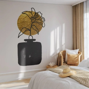 Fototapet Selvklæbende Deluxe Sticker - Skønhed i balance - Vase, Blomster, Minimalisme - 100x70 cm