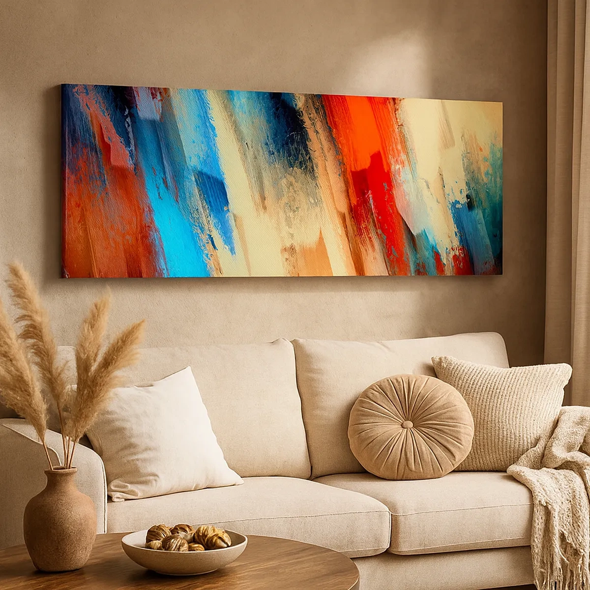 Lærredstryk - Billede på lærred - En kaskade af farver - 30x30 cm