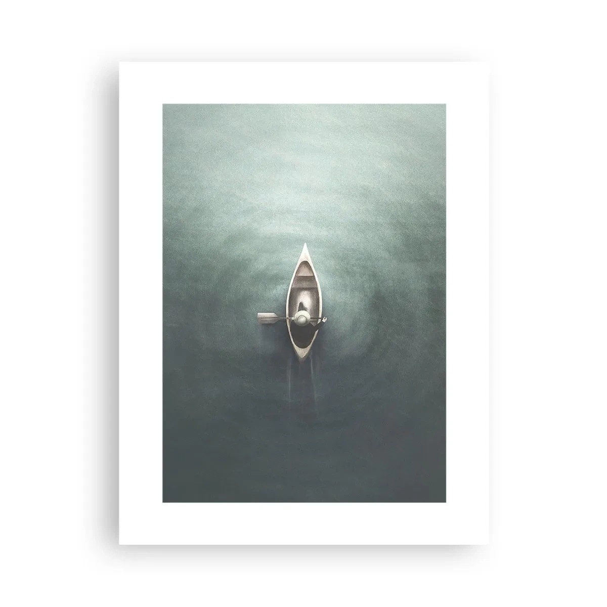 Plakat - På tværs af en månelyst sø - 30x40 cm