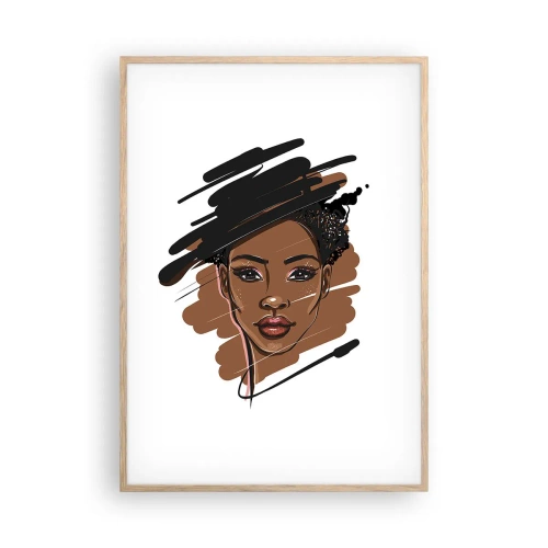 Plakat i ramme af lyst egetræ - Sød som chokolade - 70x100 cm