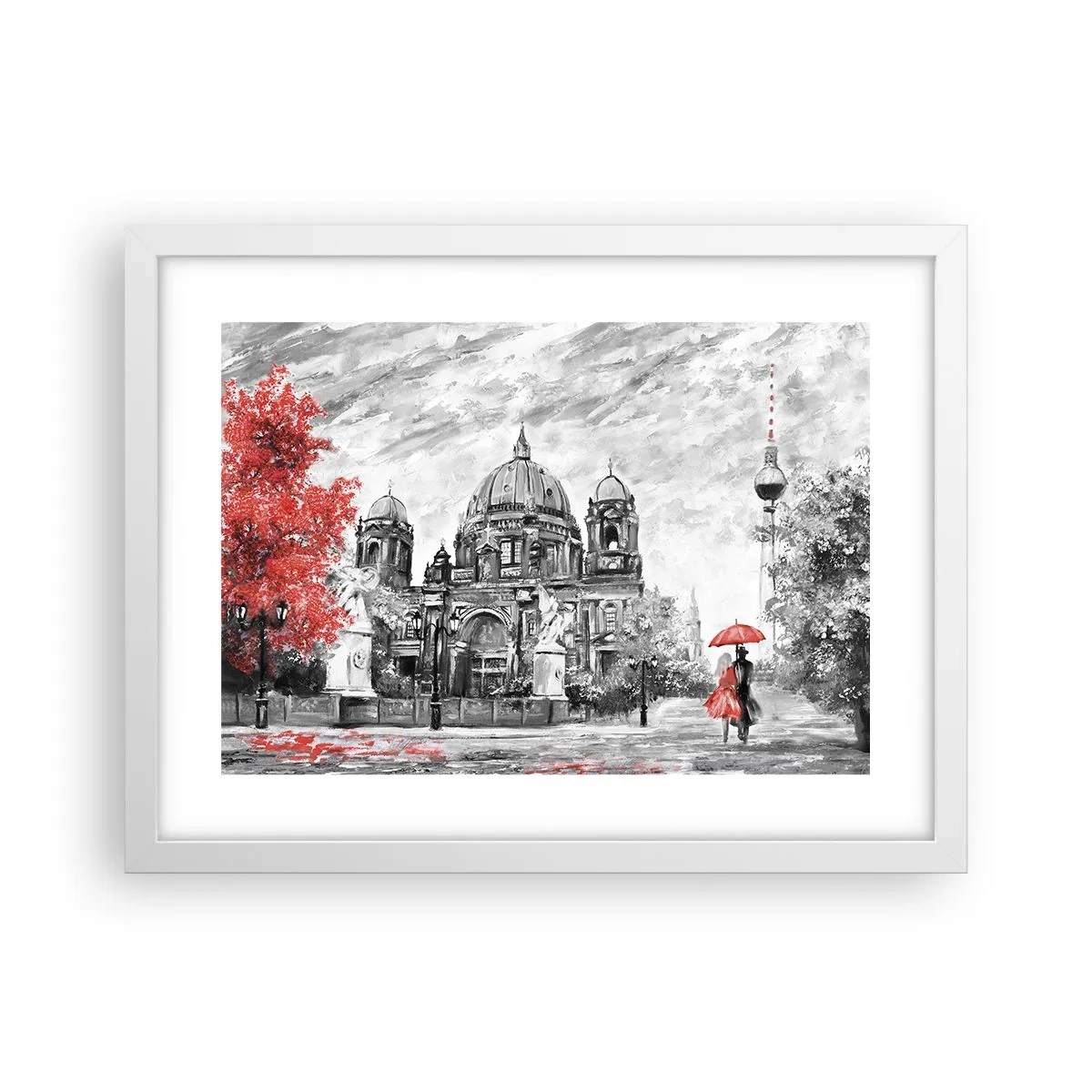 Plakat i hvid ramme - Møde i Berlin - 40x30 cm