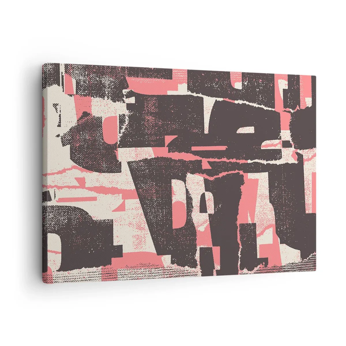 Lærredstryk - Billede på lærred - En abstrakt komposition i nuancer af lyserød og brun. - 70x50cm - Al trængsel og travlhed - Moderne vægdekoration til stue og soveværelse ARTTOR