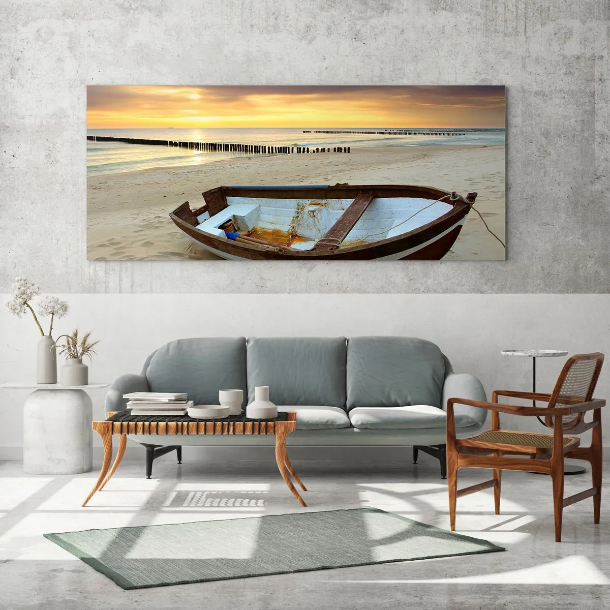 Billede på glas - Der findes ikke flere smukke strande - 90x30 cm