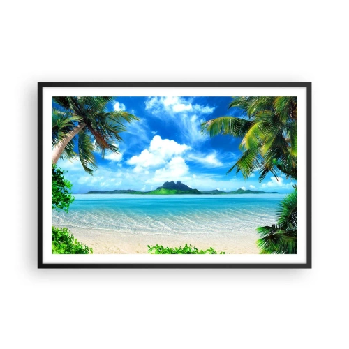 Plakat i sort ramme - Azur i troperne - 91x61 cm