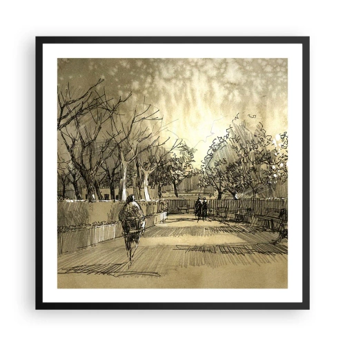 Plakat i sort ramme - Et øjeblik med fjer - 60x60 cm