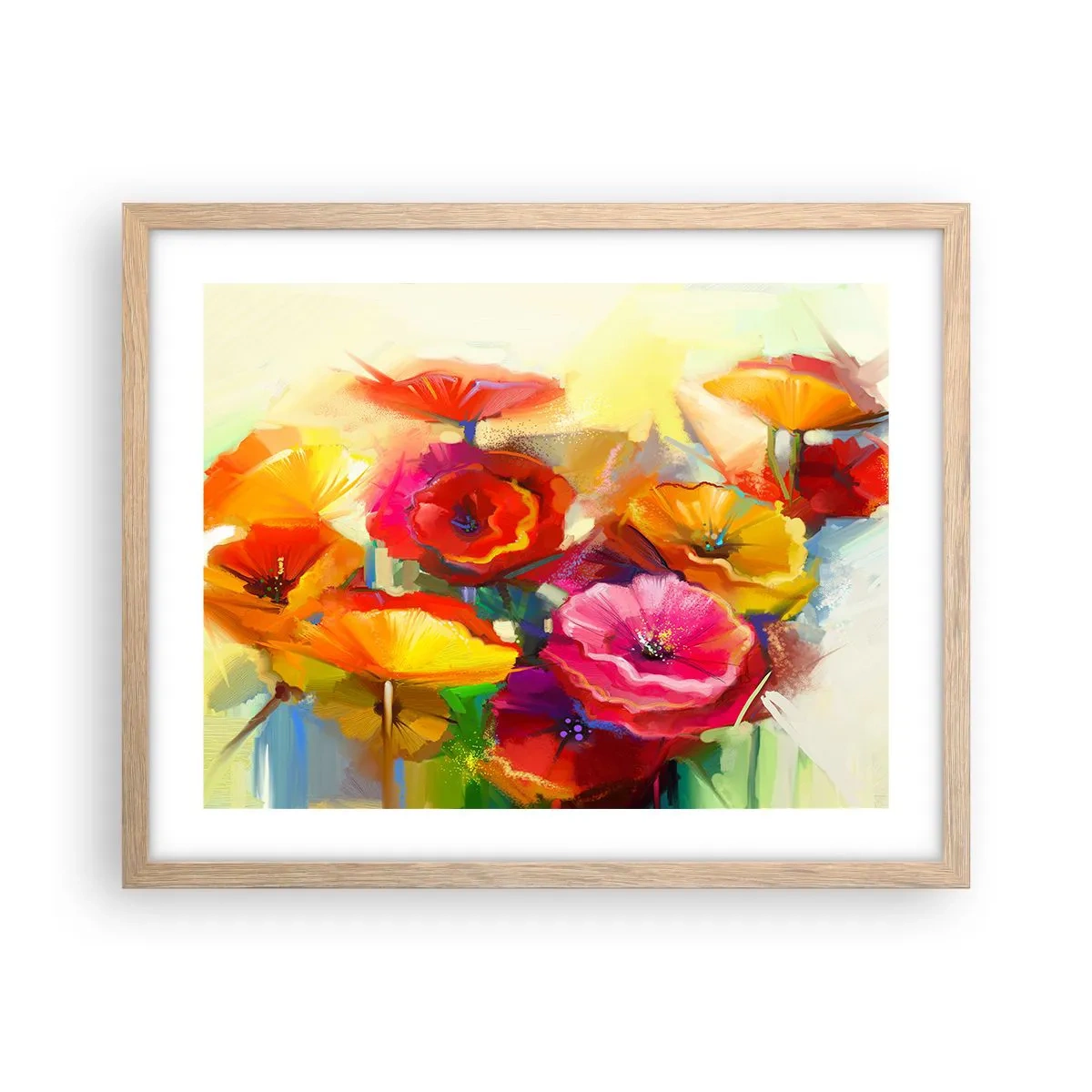 Plakat i ramme af lyst egetræ - Ikke kun rødt - 50x40 cm