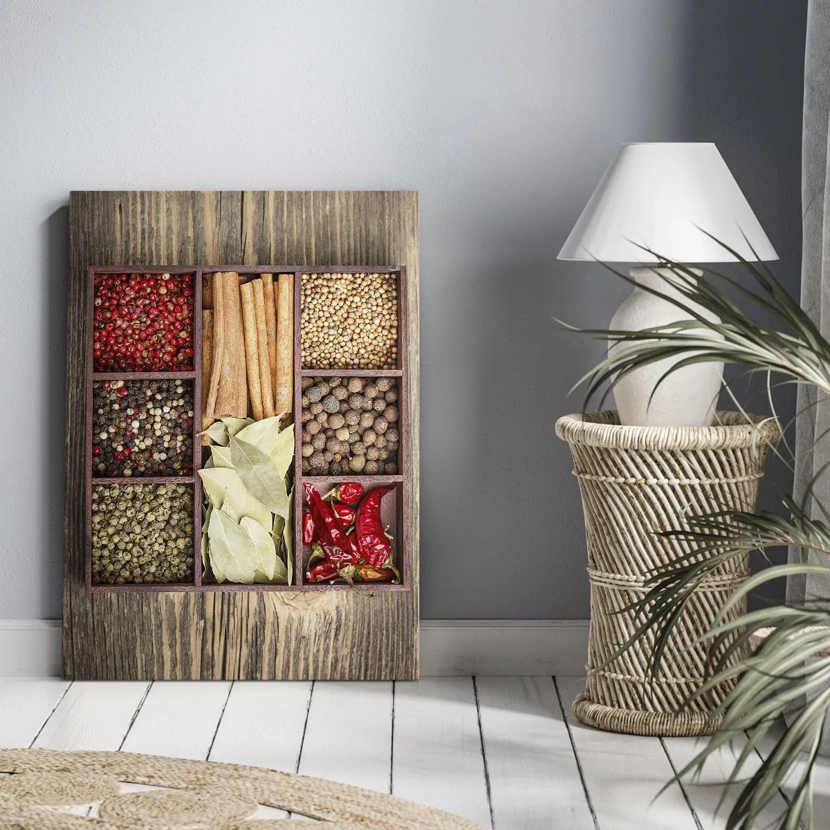 Lærredstryk - Billede på lærred - Orden af former, duftbuket af aromaer - 55x100 cm