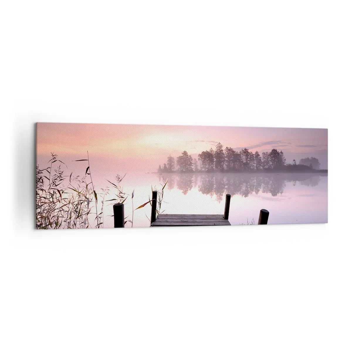 Lærredstryk - Billede på lærred - Ud af den lilla tåge... - 160x50 cm