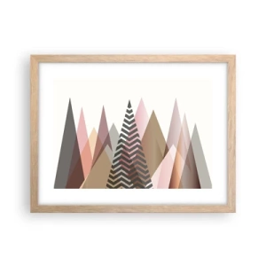 Plakat i ramme af lyst egetræ - Pyramide udsigt - 40x30 cm