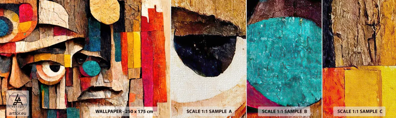 Prøve Fototapet Premium Canvas - Jeg kan se dig... - Abstraktion, Træ, Skulptur - 100x30 cm