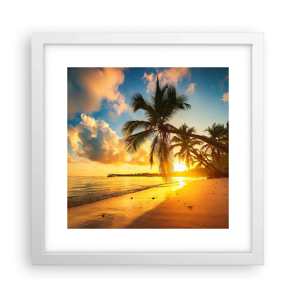 Plakat i hvid ramme - Caribisk drøm - 30x30 cm