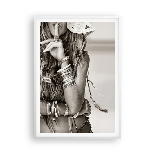 Plakat i hvid ramme - Som en pige - 70x100 cm