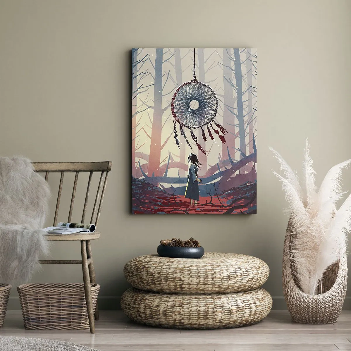 Lærredstryk - Billede på lærred - Det hemmelige ritual for lykke - 50x70 cm