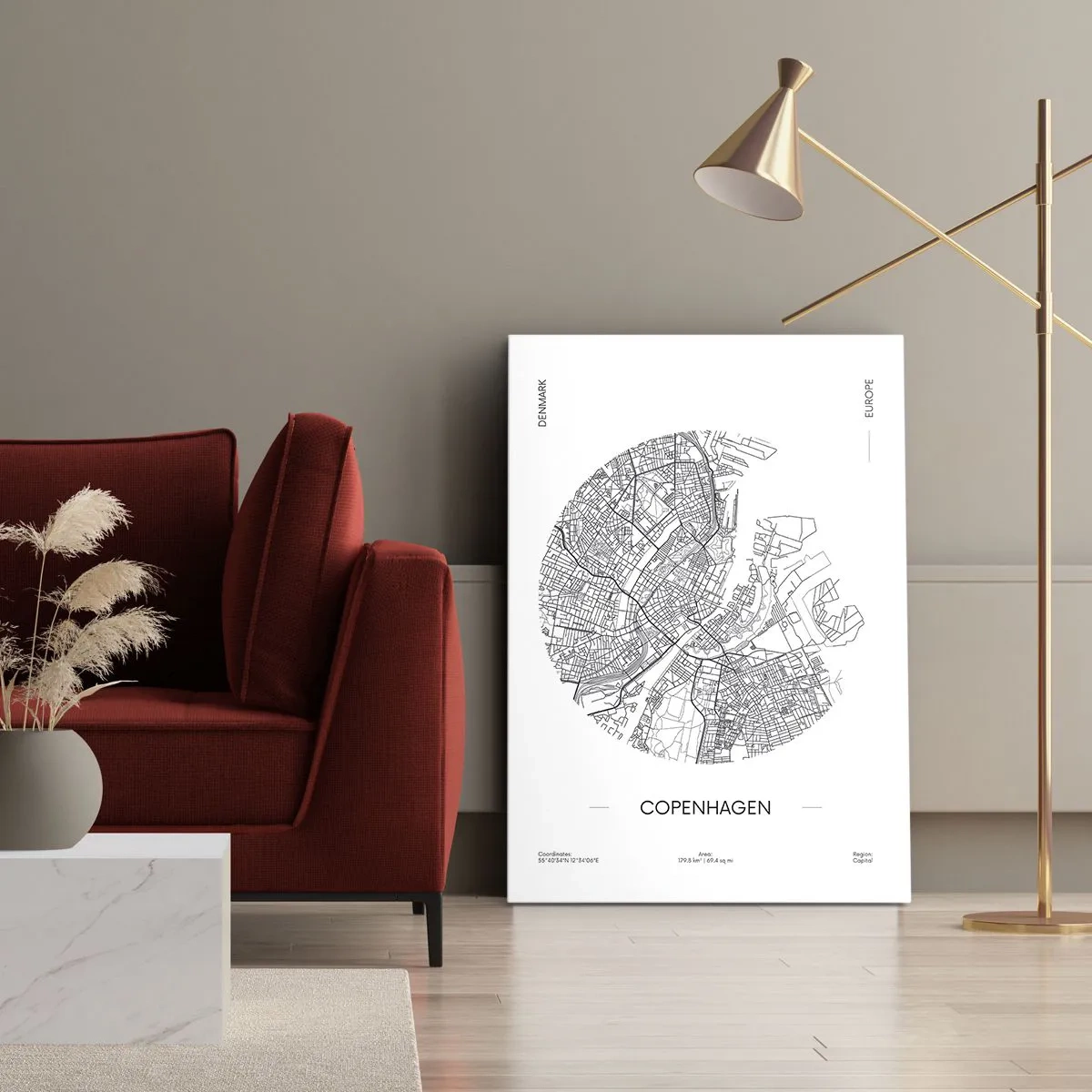 Lærredstryk - Billede på lærred - Københavns anatomi - 50x70 cm