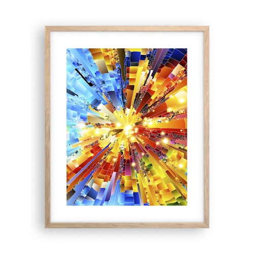 Plakat i ramme af lyst egetræ - In medias res - 40x50 cm