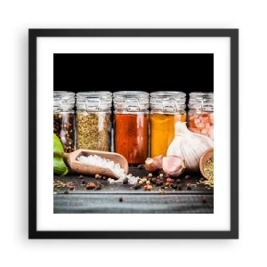 Plakat i sort ramme - For at livet kan smages - 40x40 cm