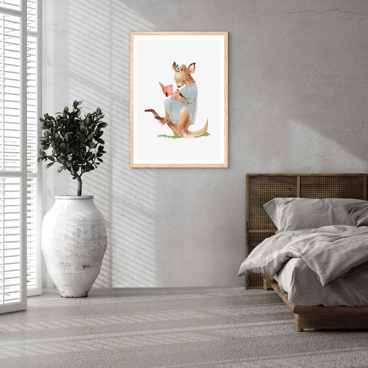 Plakat i ramme af lyst egetræ - Læs for mig, mor - 30x40 cm