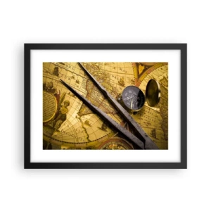 Plakat i sort ramme - Hvor er skattene? - 40x30 cm